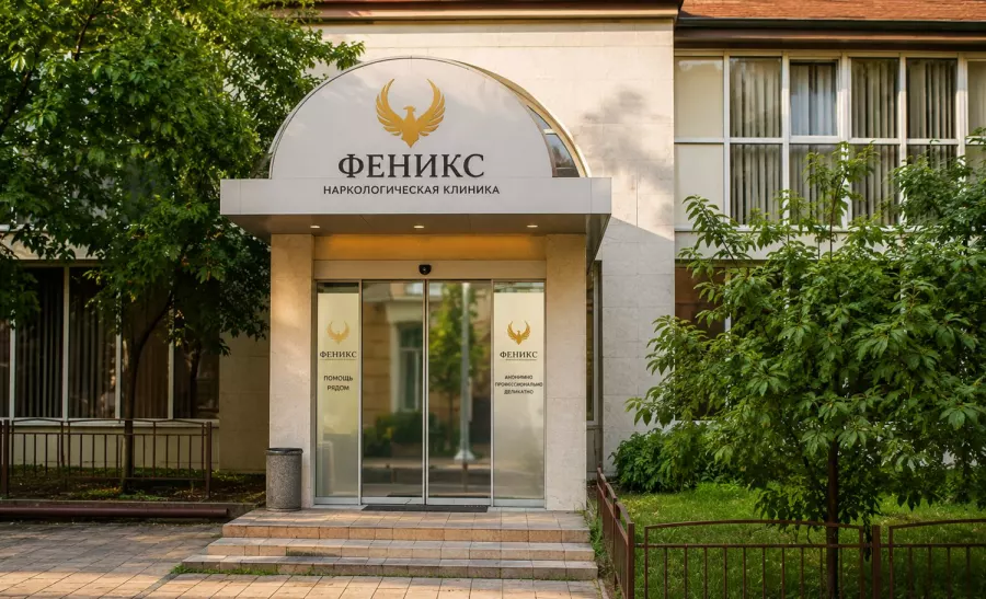 Вход в наркологическую клинику «Феникс» в Брянске